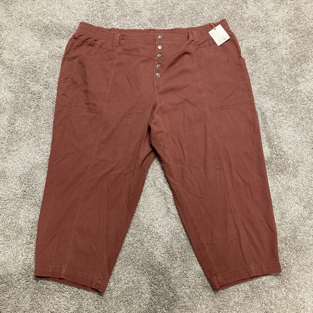 Knox Rose Pants Women’s 4X Rust Mid Rise Tapered Fit Casual Ladies NWT Plus Size